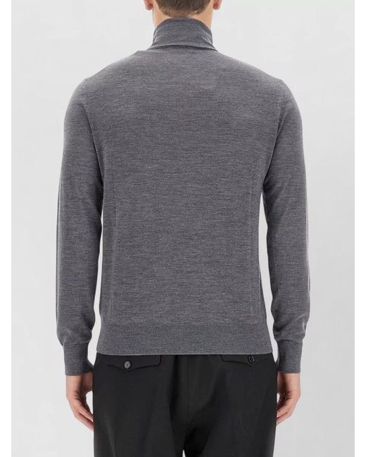Ballantyne Gray Wool Turtleneck Sweater Long Sleeve Knit for men