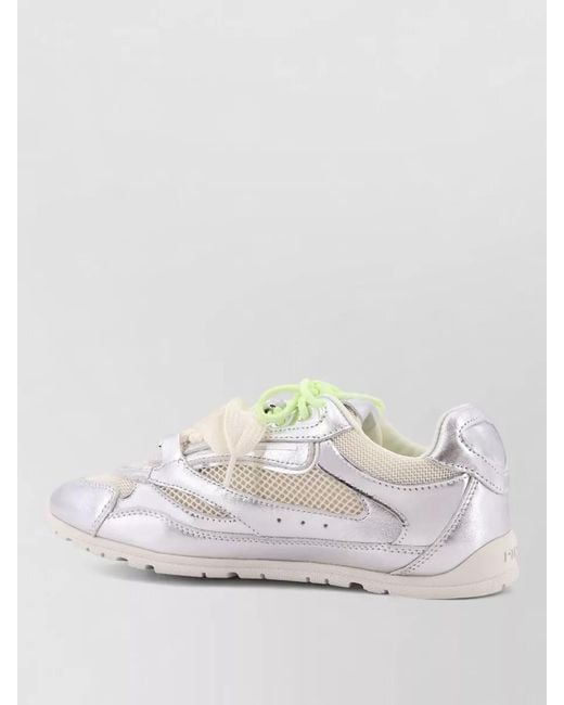 Pinko White Leather Low-Top Sneakers