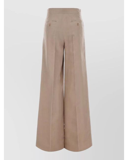 Max Mara Natural Organza Rasoio High Waist Wide Leg Pants
