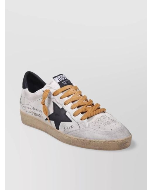 Golden Goose Deluxe Brand Gray Leather Star Suede Sneakers Upper for men