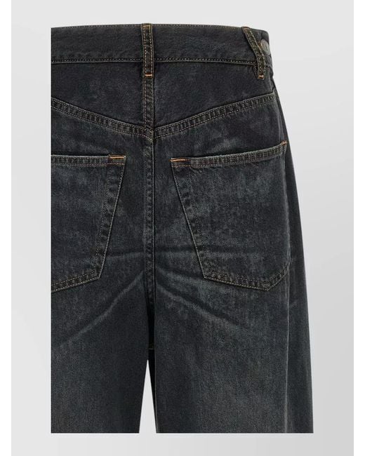 MM6 by Maison Margiela Gray High Waist Wide Leg Denim Trousers