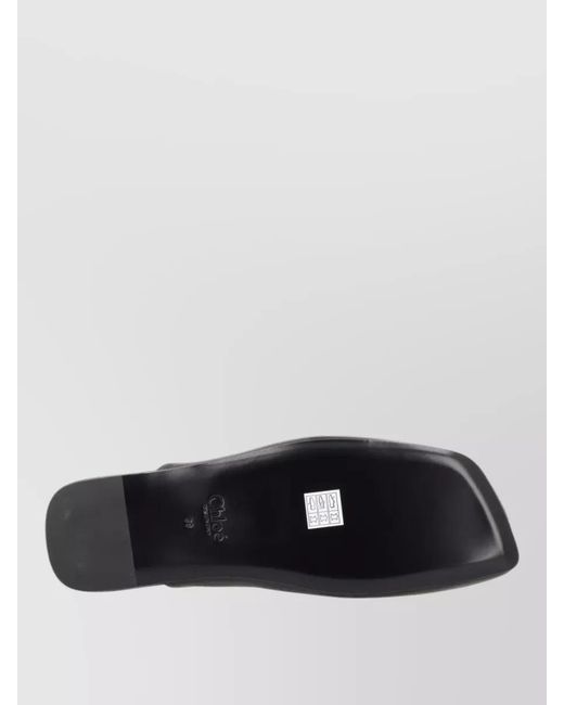 Chloé Gray Leather Mules