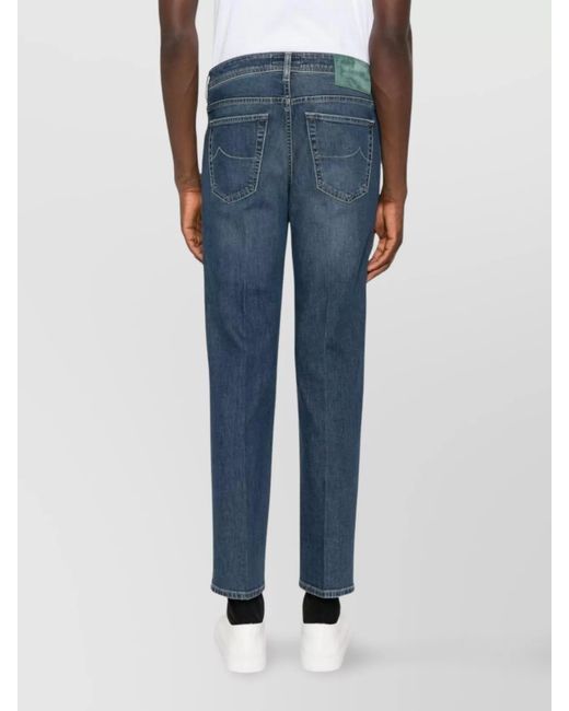 Jacob Cohen Blue Cropped Slim-Leg Denim Jeans for men