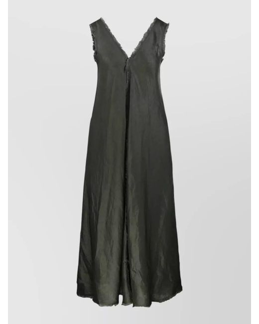 P.A.R.O.S.H. Multicolor Dress Frayed Edges Maxi Length Sleeveless Neckline