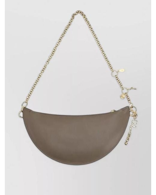 Chloé White Calf Leather Bos Taurus Shoulder Bag Chain
