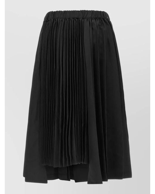 Comme des Garçons Black Asymmetric Pleated Maxi Skirt for men
