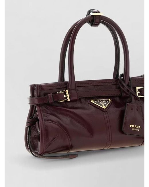 Prada Purple Bonnie Mini Leather Shoulder Bag