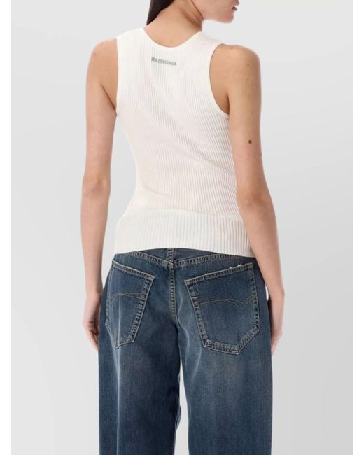 Balenciaga Blue Stretch Wool Tank Top