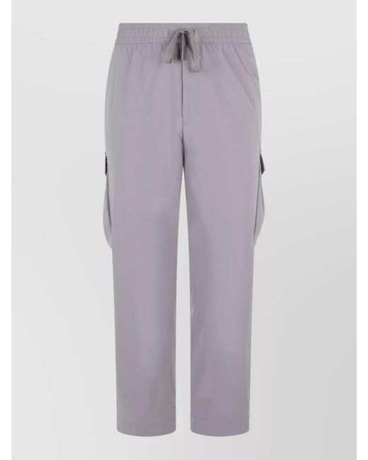 Boss Purple Cargo Trousers Elastic Waist Side Pockets for men