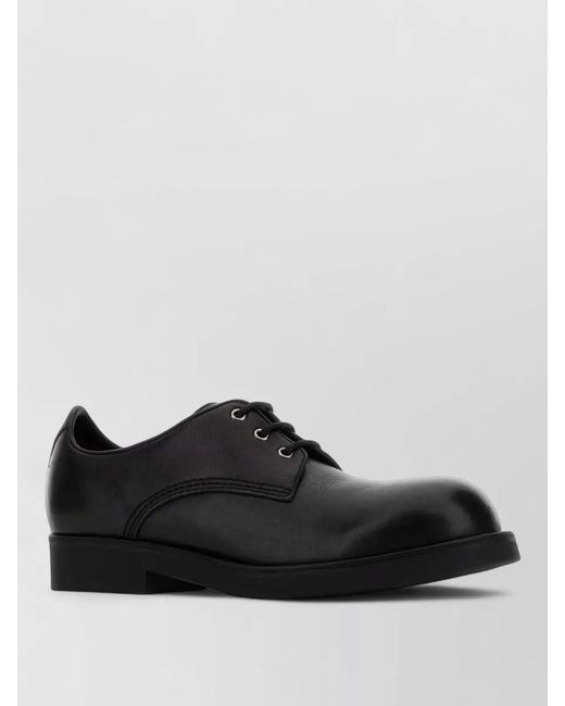 MM6 by Maison Margiela Black Leather Derby Lace Up Shoes Round Toe for men