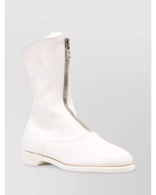 Guidi Natural Leather Front Zip Boots