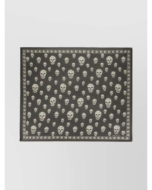 Alexander McQueen Metallic Silk Skull Print Scarf