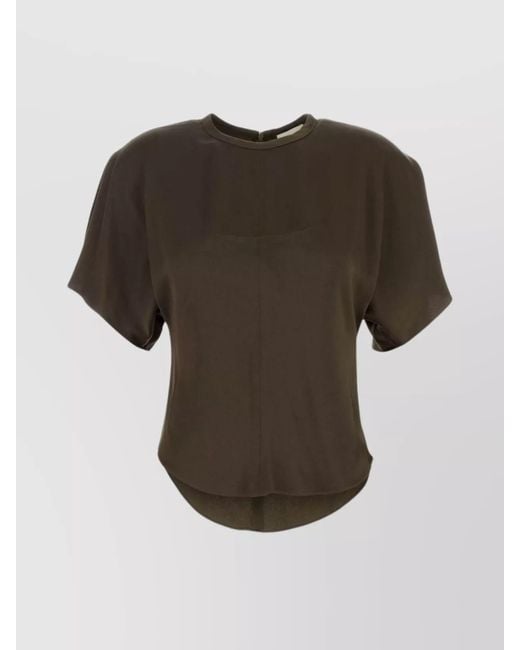 Isabel Marant Multicolor Satin Flutter-Sleeve Blouse