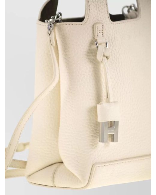 Hogan Natural Mini Grained Leather Tote Bag