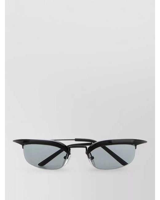 Prada Gray Cat Eye Metal Frame Sunglasses With Tinted Lenses