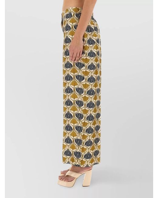 Max Mara Multicolor Silk Wide-Leg Trousers