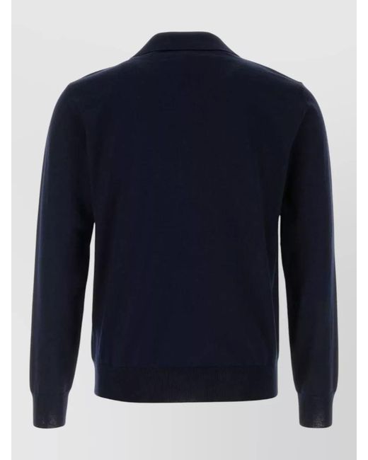 Valentino Garavani Blue Virgin Wool Polo Jumper for men