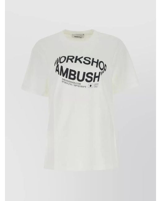 Ambush White Cotton Logo Print Jersey T-Shirt