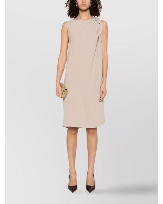 P.A.R.O.S.H. White Silk Knee-Length Dress