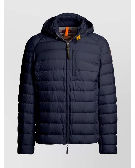 Parajumpers Blue Slim Fit Quilted Hooded Down Jacket for men
