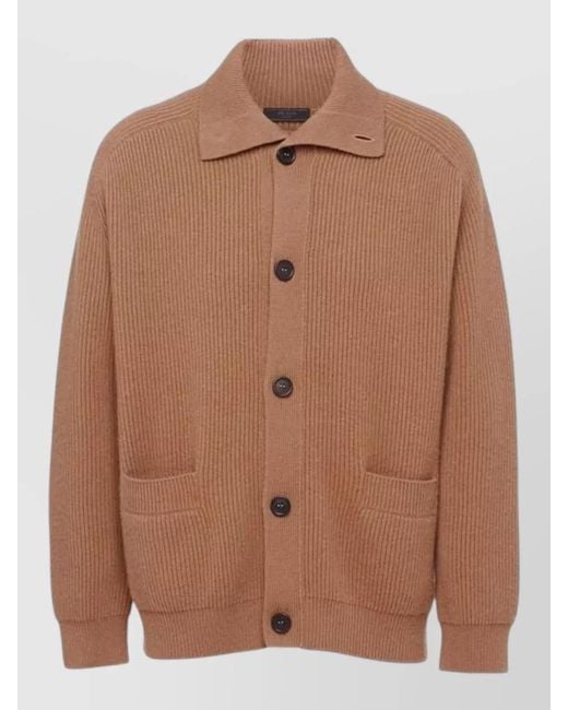 Prada Brown Cashmere Cardigan for men