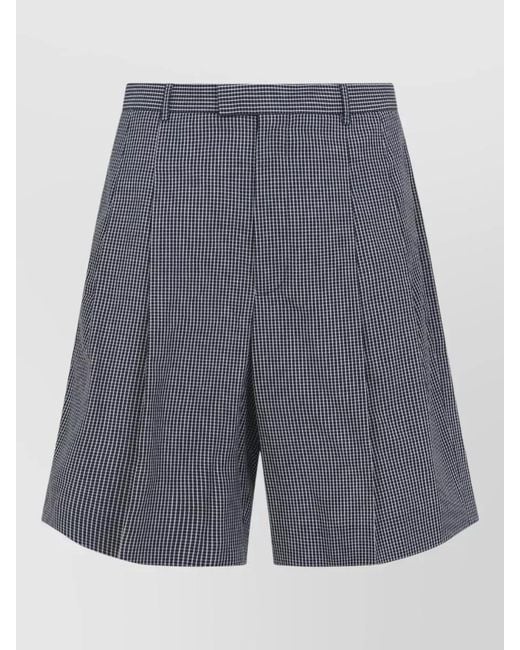 Givenchy Gray Checked Cotton Tailored Shorts for men