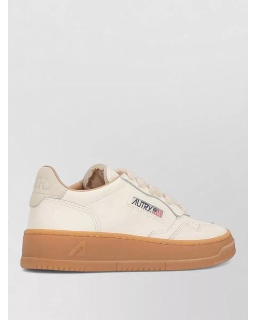 Autry White Leather Low-Top Sneakers