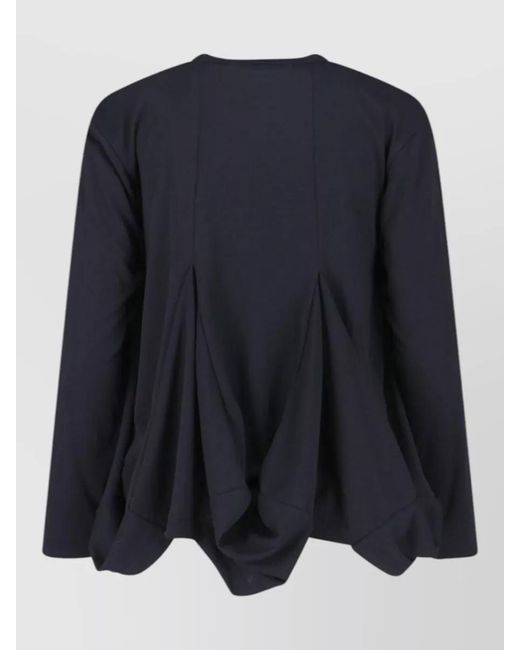 Comme des Garçons Blue Knitwear Long Sleeves Round Neck Pleated Design
