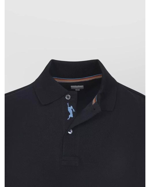 Paul Smith Blue Cotton Short-Sleeve Polo Shirt for men
