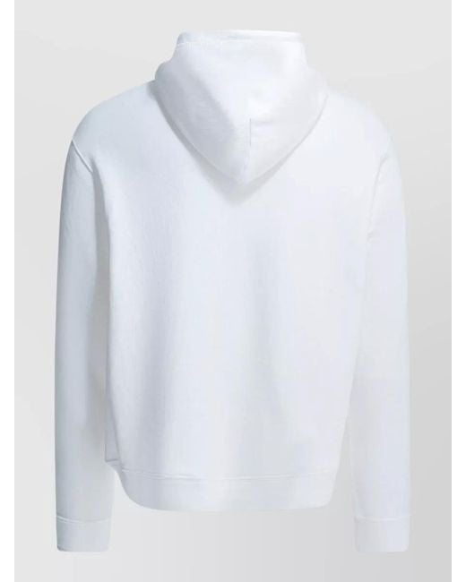 Polo Ralph Lauren White Zip Hooded Jacket Logo And Pockets for men