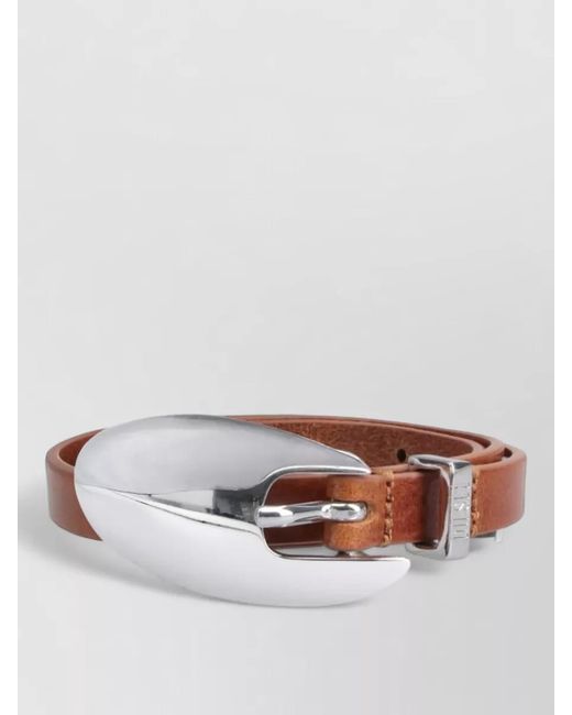 DIESEL Brown Adjustable Length Belts Smooth Finish Design