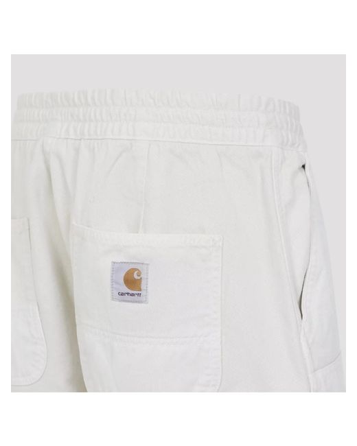Carhartt White Cotton Wide-Leg Trousers for men