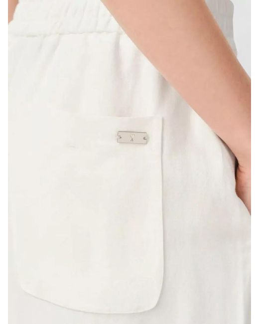AMI White Elasticated Waist Tailored Trousers