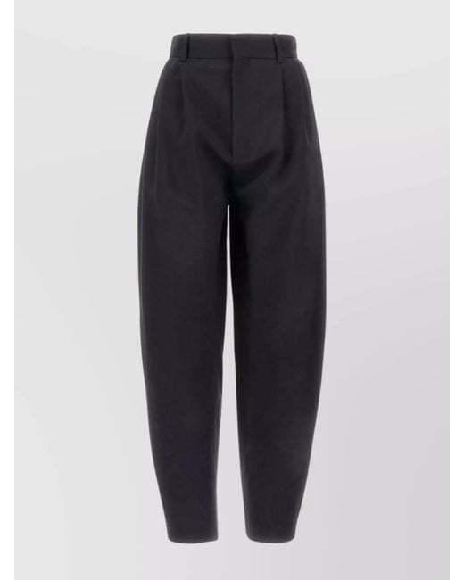 Quira Blue Virgin Wool Tapered Trousers
