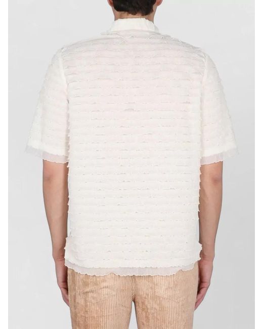 Séfr White Noam Shirt French Collar Short Sleeves for men