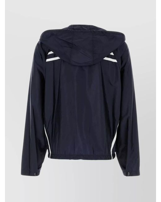 Prada Blue Nylon Jacket With Hood And Elasticized Cuffs for men