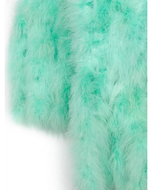 N°21 Green Faux Fur Texture Lightweight Rectangular Soft Stole