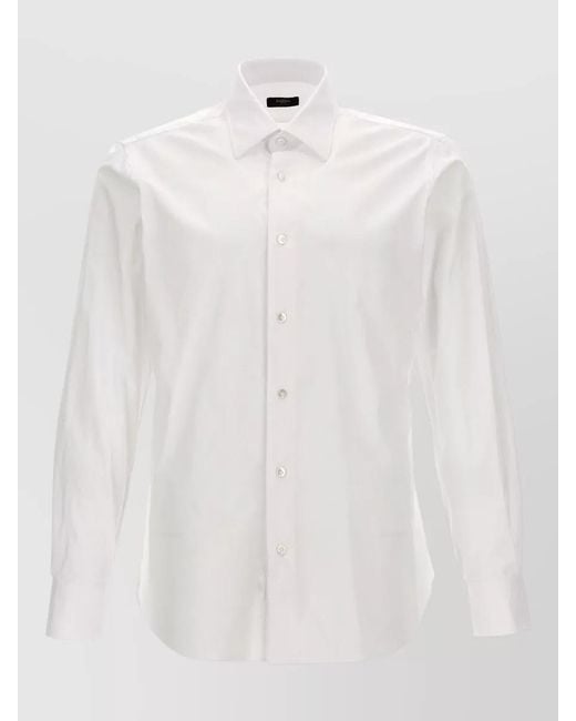 Barba Napoli White Culto Shirt Long Sleeves Style for men