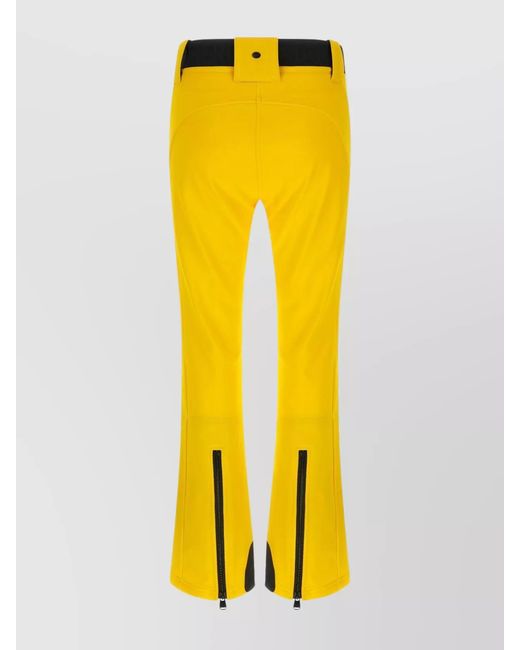 Goldbergh Yellow Flared Hem Trousers Contrast Waistband
