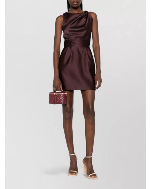 Elisabetta Franchi Purple Draped Sleeveless Mini Dress