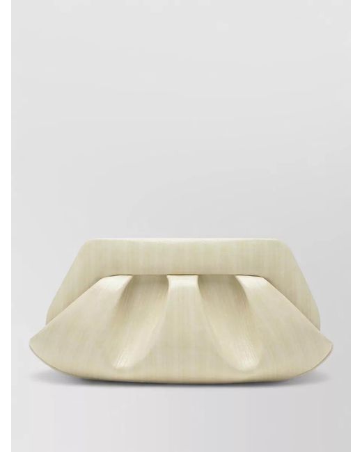 THEMOIRÈ Natural Structured Clutch Bag Pleated Design
