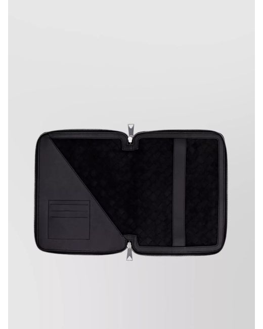 Bottega Veneta Black Calf Leather Intrecciato Clutch Bag for men
