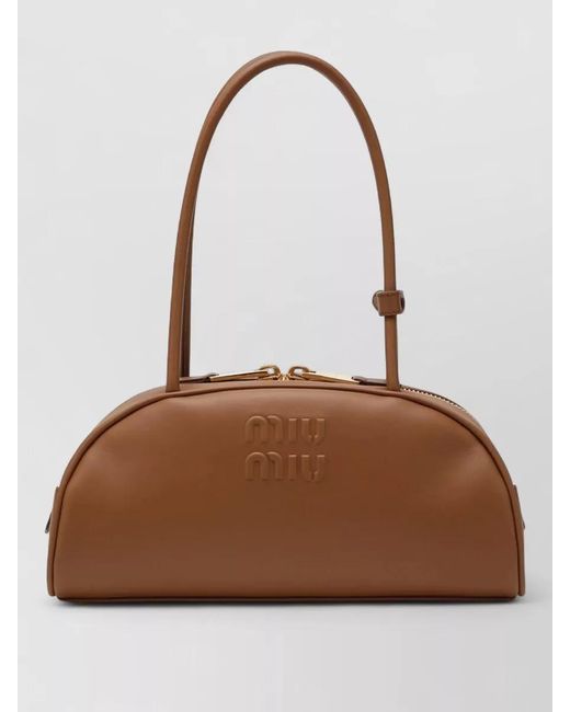 Miu Miu Brown Top Handle Leather Shoulder Bag