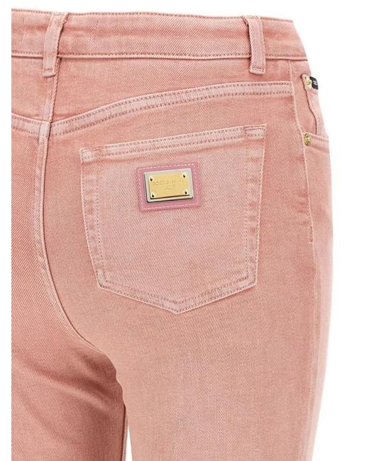 Dolce & Gabbana Pink High-Rise Slim-Fit Jeans