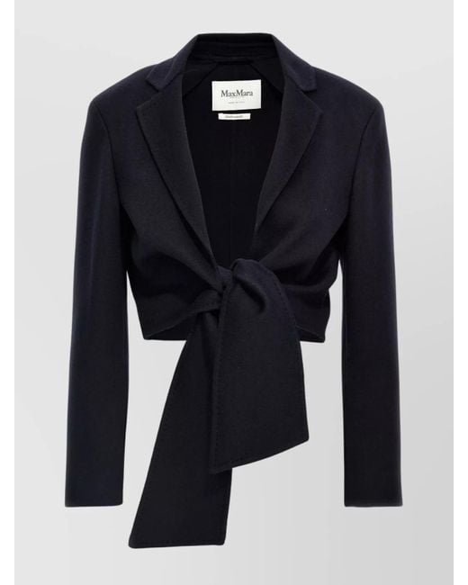 Max Mara Blue Camel Wool Cropped Jacket