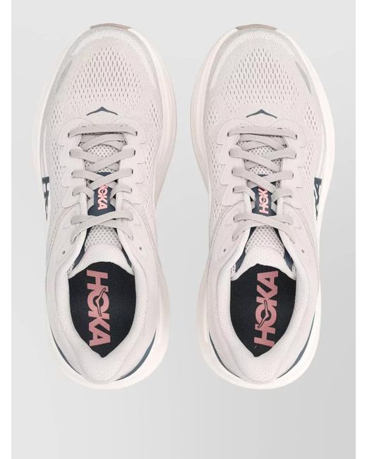 Hoka One One White Bondi 9 Mesh Low-Top Sneakers