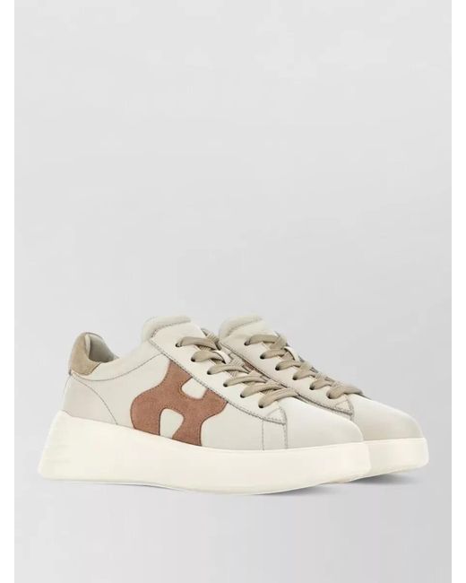 Hogan Natural Leather Low-Top Sneakers