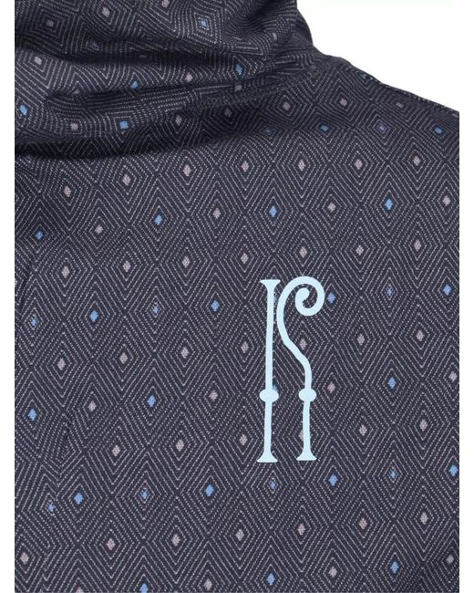 Kiko Kostadinov Blue High Collar Asymmetric Geometric Pattern Jacket for men