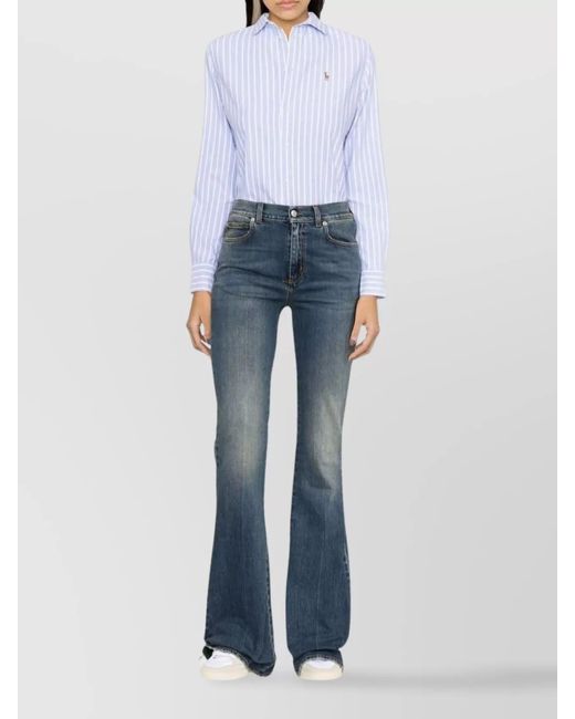 Polo Ralph Lauren Blue Striped Shirt With Polo Pony Motif