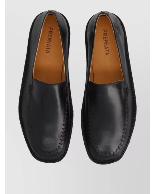 Premiata Black Leather Loafers for men